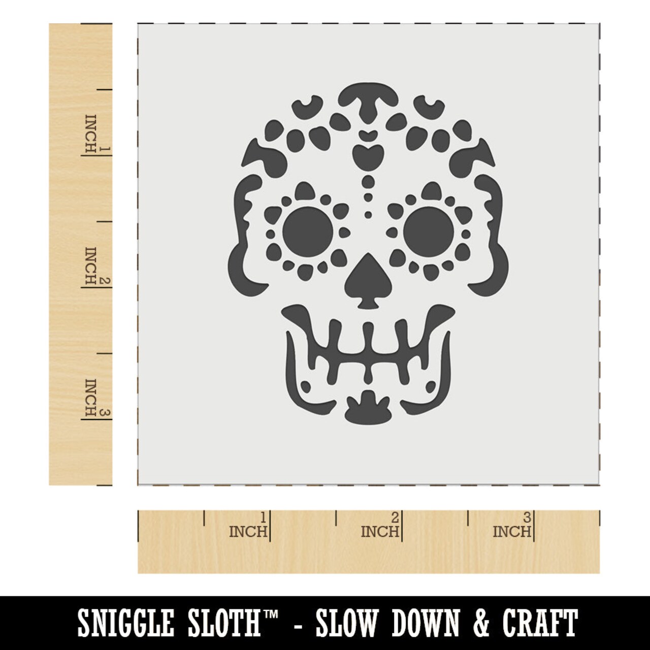 Mexican Day of the Dead Sugar Skull Skeleton Wall Cookie DIY Craft Reusable Stencil